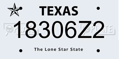 18306Z2 Texas License Plate