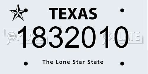 1832010 Texas License Plate