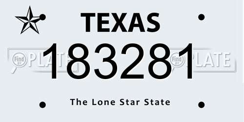 183281 Texas License Plate