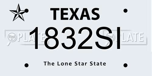 1832SI Texas License Plate