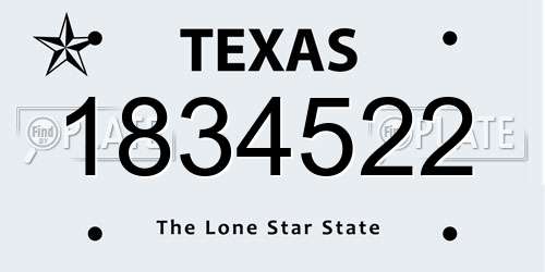 1834522 Texas License Plate