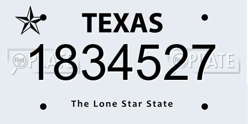 1834527 Texas License Plate