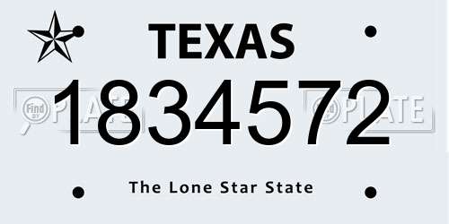 1834572 Texas License Plate