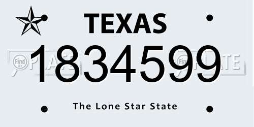 1834599 Texas License Plate