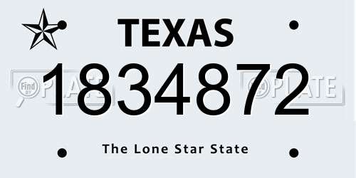 1834872 Texas License Plate