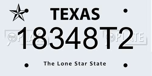 18348T2 Texas License Plate