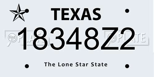 18348Z2 Texas License Plate
