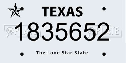 1835652 Texas License Plate