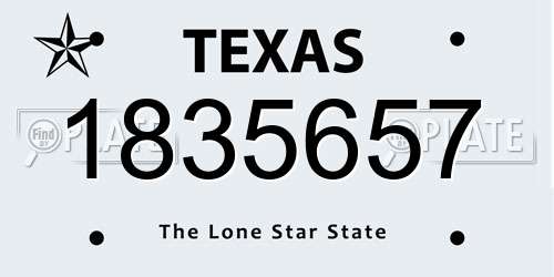 1835657 Texas License Plate