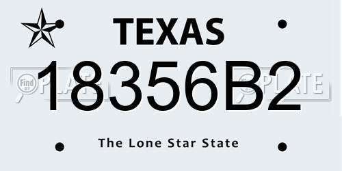 18356B2 Texas License Plate