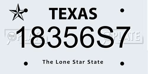 18356S7 Texas License Plate