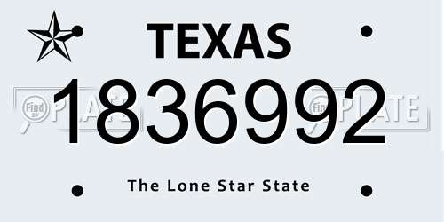 1836992 Texas License Plate