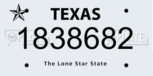 1838682 Texas License Plate
