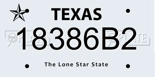 18386B2 Texas License Plate