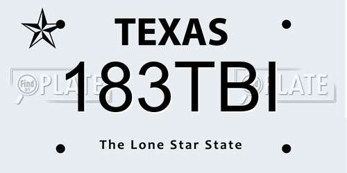 183TBI Texas License Plate
