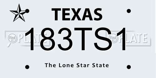 183TS1 Texas License Plate