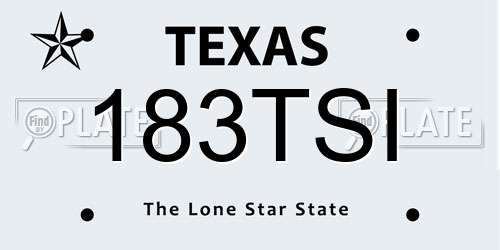 183TSI Texas License Plate