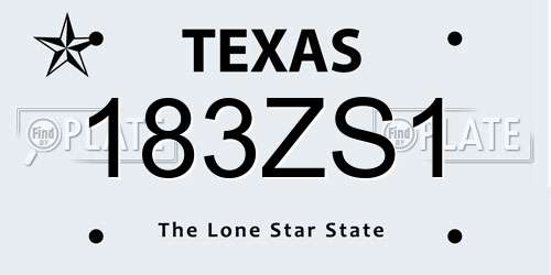 183ZS1 Texas License Plate