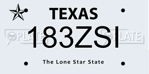 183ZSI Texas License Plate