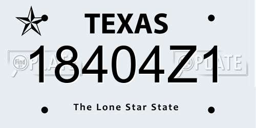 18404Z1 Texas License Plate