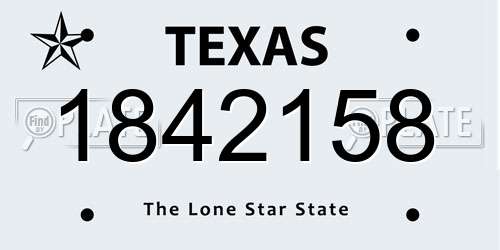 1842158 Texas License Plate