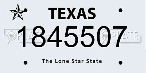 1845507 Texas License Plate