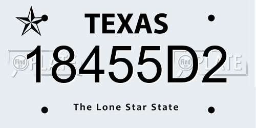 18455D2 Texas License Plate