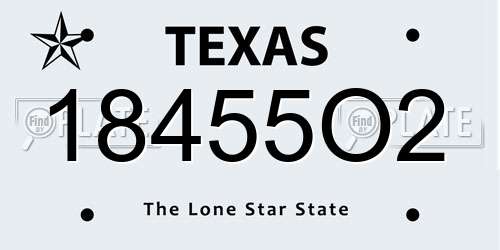 18455O2 Texas License Plate