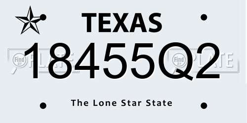 18455Q2 Texas License Plate