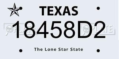 18458D2 Texas License Plate