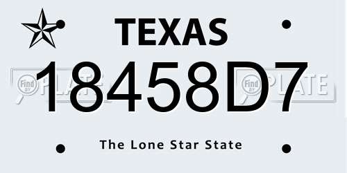 18458D7 Texas License Plate