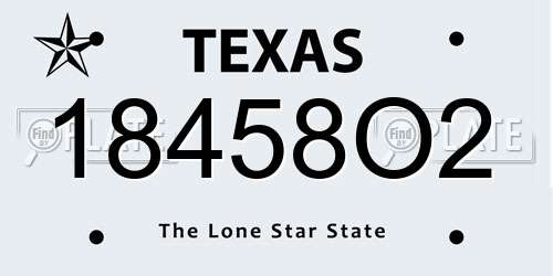 18458O2 Texas License Plate