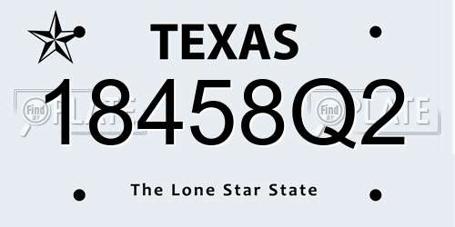 18458Q2 Texas License Plate