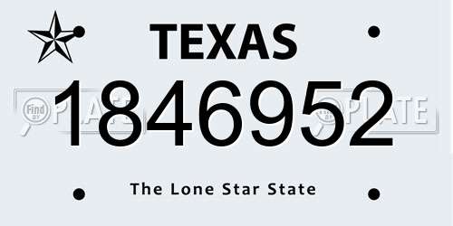 1846952 Texas License Plate