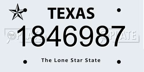 1846987 Texas License Plate