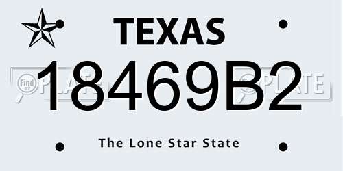 18469B2 Texas License Plate