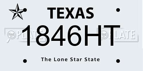 1846HT Texas License Plate
