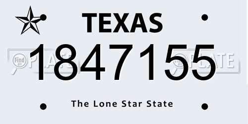 1847155 Texas License Plate