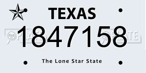 1847158 Texas License Plate