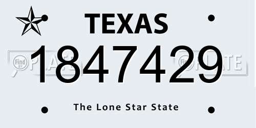1847429 Texas License Plate