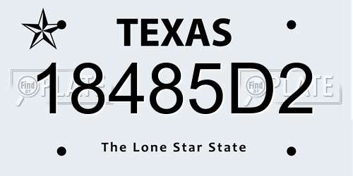 18485D2 Texas License Plate