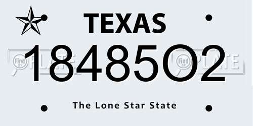 18485O2 Texas License Plate