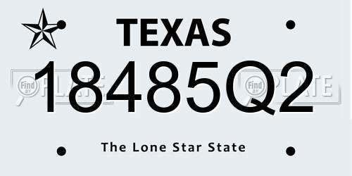 18485Q2 Texas License Plate