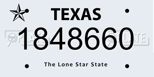 1848660 Texas License Plate