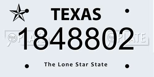1848802 Texas License Plate
