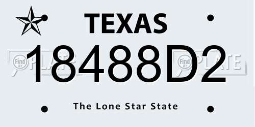 18488D2 Texas License Plate