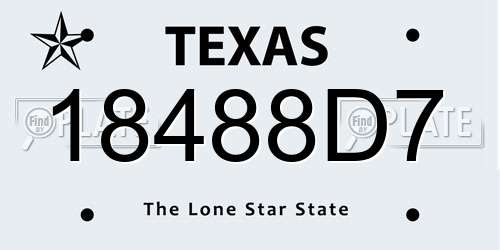 18488D7 Texas License Plate