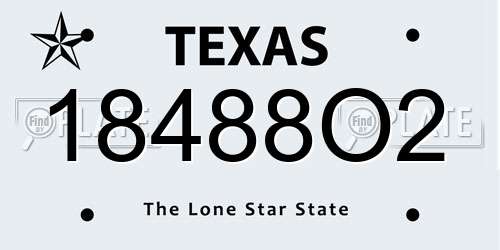 18488O2 Texas License Plate