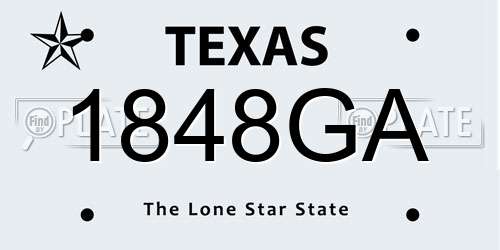 1848GA Texas License Plate