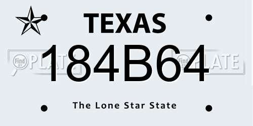 184B64 Texas License Plate